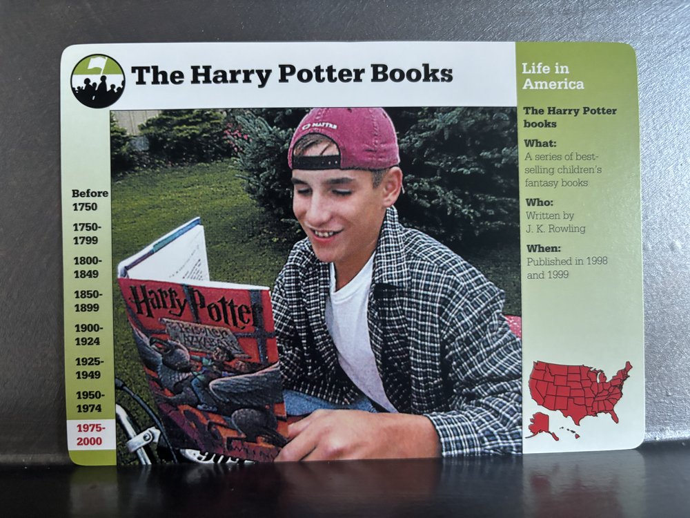 Grolier “Story of America,” The Harry Potter Books, card front