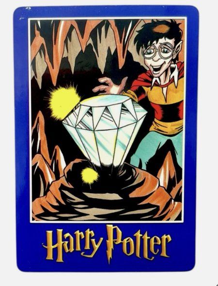 Harry Potter “Magic Will Happen” vending card: Harry discovering a large faceted gem in a cave