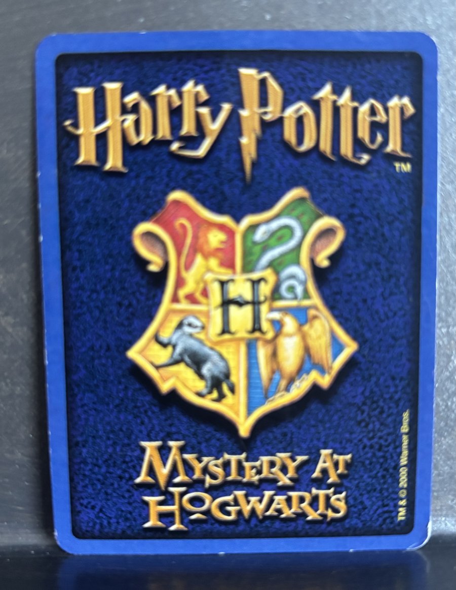 Mattel “Mystery at Hogwarts” Harry Potter character card, back