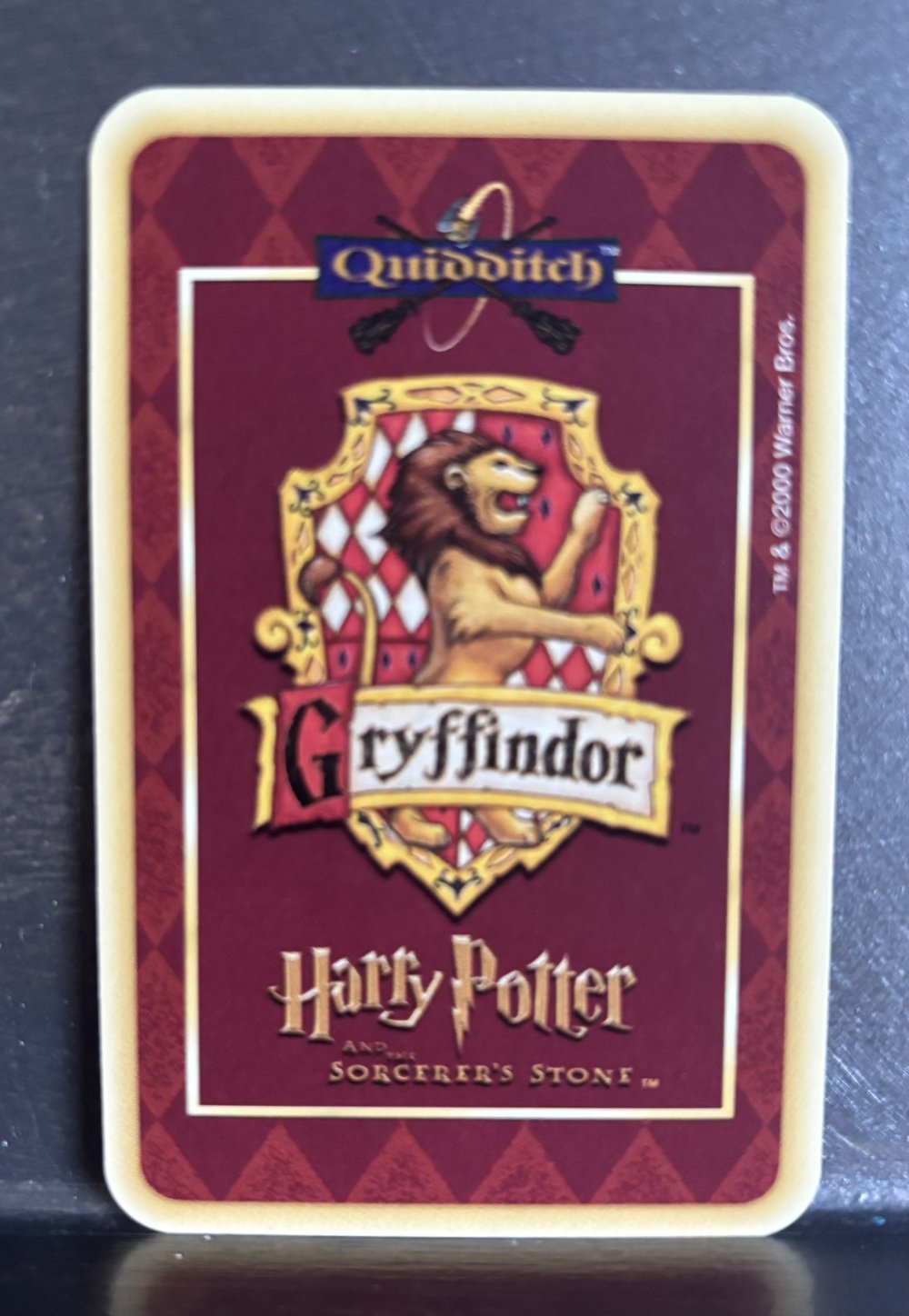Mattel Quidditch Card Game, Gryffindor house card back
