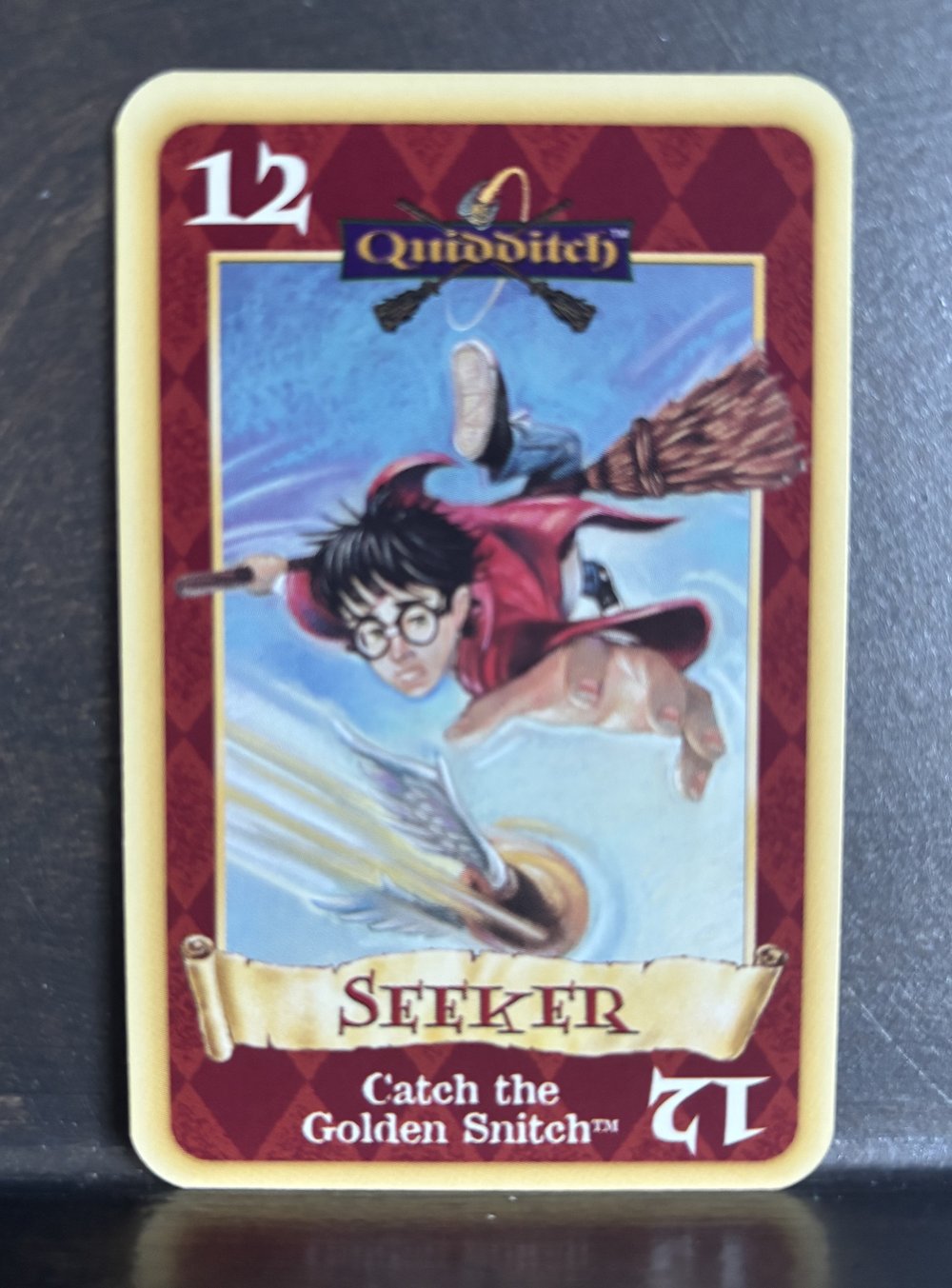 Mattel Quidditch Card Game, card #12, “Seeker: Catch the Golden Snitch”