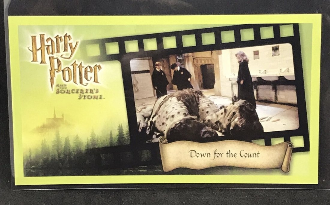 2001 Wizards Harry Potter and the Sorcerer’s Stone widevision card #46, “Down for the Count”