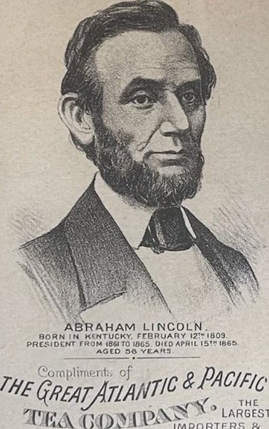 Abraham Lincoln tea company card