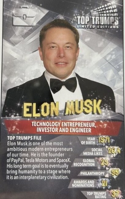 Elon Musk Top Trumps card